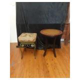 Small Side Table & Metal Stool