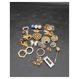 Vtg Costume Jewelry Pins