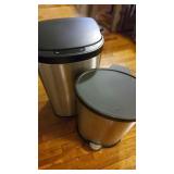2 Stainless Garbage Cans