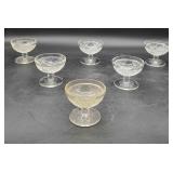6 Clear Glass Footed Dessert Cups