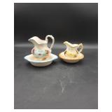 2 Cash Hand Painted Pitchers & Bowls