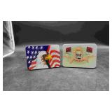 2 Decorative Pocket Knives in Collector Tins 2 Decorative Pocket Knives in Collector Tins