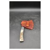 R & A Hatchet with Leather Blade Cover R & A Hatchet with Leather Blade Cover