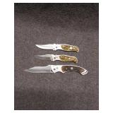 3 Pocket Knives with Clips 3 Pocket Knives with Clips