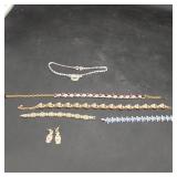 Costume Jewelry with Rhinestones & Faux Pearls