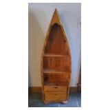 Wood Canoe Shaped Bookcases Wood Canoe Shaped Bookcases