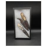 2 Vtg Scrimshaw Art/Arrowhead Shaped Knives 2 Vtg Scrimshaw Art/Arrowhead Shaped Knives