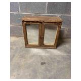 Small Wood Wall Mount Cabinet w/Mirror Doors