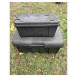 2 Black Storage Boxes