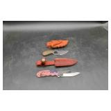 2 Straight Blade Knives with sheathes 2 Straight Blade Knives with sheathes
