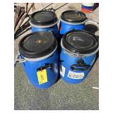 4 Blue Round Storage Containers