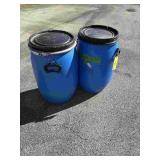 2 Blue Round Storage Containers