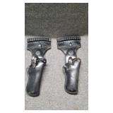 2 Black Leather Gun Holsters with Bullet Holders 2 Black Leather Gun Holsters with Bullet Holders