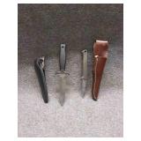 2 Gerber Knives in Leather Sheaths 2 Gerber Knives in Leather Sheaths