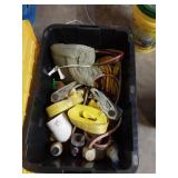 Tote of Extension Cords & Misc
