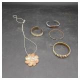 Ladies Shell Braclets & Stone Pendant