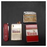 3 Vtg Lighters & Pocket Knife