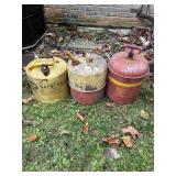 3 - 5 Gallon Metal Gas Cans