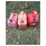 3- 5 gallon Plastic Gas Cans
