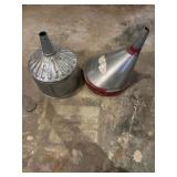 2 Large Metal Funnels