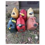 6 - 5 Gallon Plastic Gas Cans
