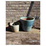 2 Outdoor Decor Clay Pots