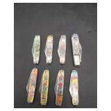7 Novelty Knife Co Pocket Knives & 1 Barlow 7 Novelty Knife Co Pocket Knives & 1 Barlow