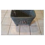 Green Footed Basket with Handle & Eagle on Front Green Footed Basket with Handle & Eagle on Front