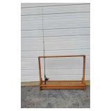 Wooden Fishing Rack Holder & Fishing Rod