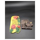 2 Ceramic Wall Decor Plaques
