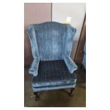 2 Blue Wing Back Chairs