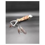 Native American Cerrmonial Item w/Fur, Feathers