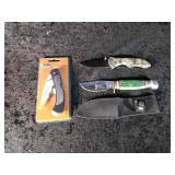 Steel Warrior Knife in Sheath and Various knives