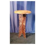 Vtg. Anglo Indain Hand Carves Wooden Table