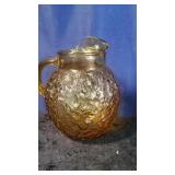 Vtg. Anchor Hocking Lido Milano Ball Pitcher&Glass