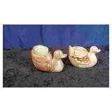 Hand Carved Onyx Duck Candle Holders