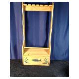 Wooden 6 Pole fishing Pole holder