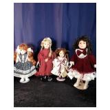 American Sweetheart Nicolette doll & 3 porcelain d