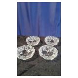 4 Mikasa Carmen Clear Glass Bowls