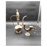 Brass Etched Coffee/Tea Pot & Brass Lantern