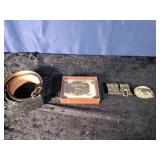 36" Leather Belt w/Silver Toned Belt Buckel & Misc