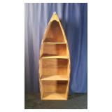 Blue Wood Boat 4 Tier Book Shelf