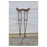 Vtg Wooden Crutches