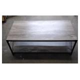 Metal Frame Wood Top Coffe Table