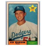 1961 Topps Baseball Ed Rakow Rookie