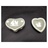 2 Green/White Wedgewood pcs
