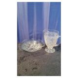 Iris & Hemingbone Pitcher & Ruffled Bowl