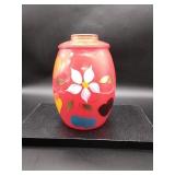 Bartlett Collins Red Glass Hand Painted Cookie