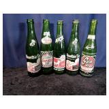 5 Vtg Kick Soda Bottle, Sun Drop, & Mountain Dew