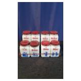Set of 8 Milk Glass Dutch Spice Jars &